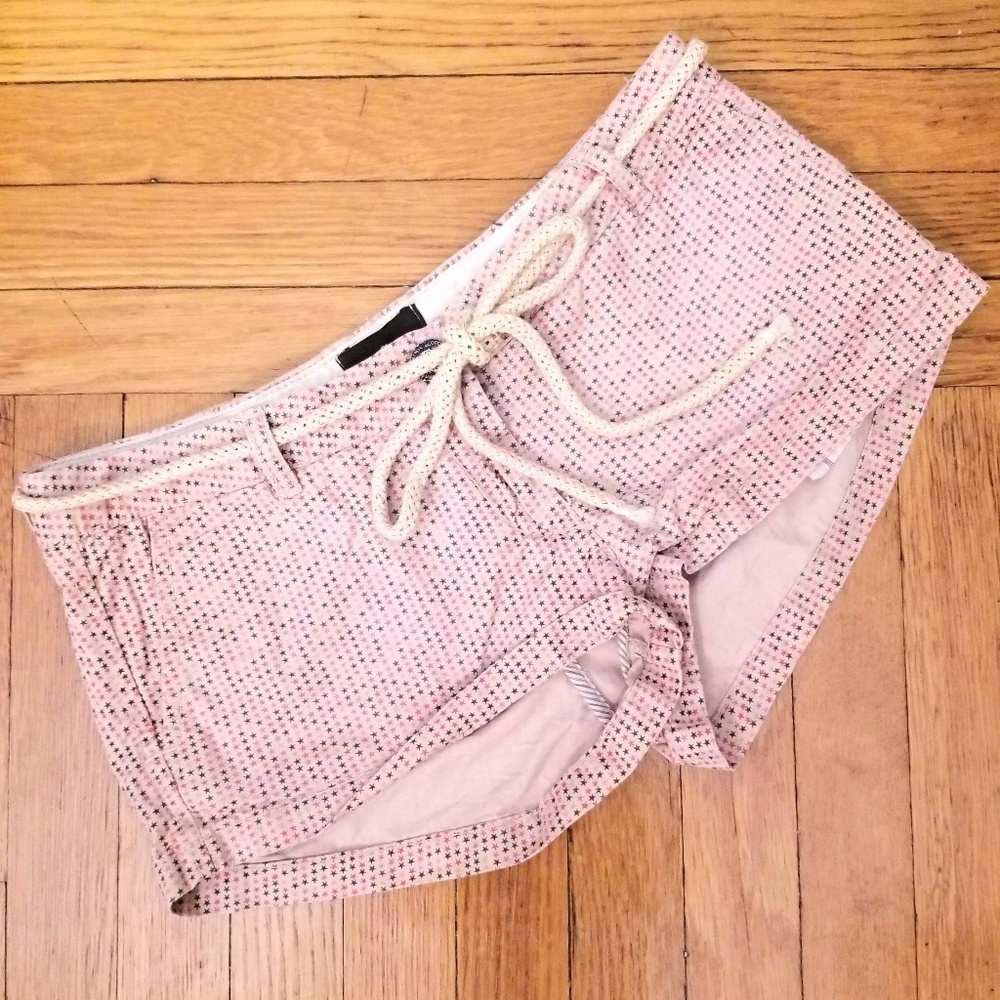 Maison Scotch Pink Star Print Rope Belt Shorts